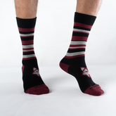 Half Stripe Logo - Black / Burgundy and Ash