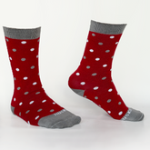 Christmas Dots Full Socks - Red / Grey