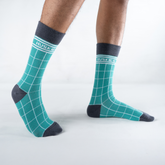Checkerboard - Teal Blue / Ash and White
