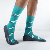 Jagged Art - Teal Blue / Ash and White