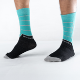 Striped Compact - Teal Blue / Black and Ash