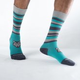 Half Stripe Logo - Teal Blue / Ash