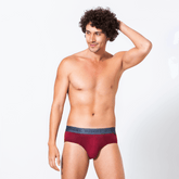 Signature Cotton Brief - Burgundy