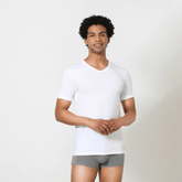 Signature Cotton V Neck Undershirt - White