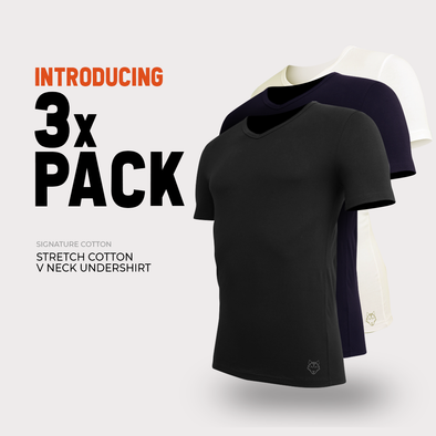 Copy of 3X Stretch Cotton Undershirts - V Neck