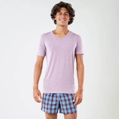 Micro Modal Cotton V Neck Tee - Dark Lavender