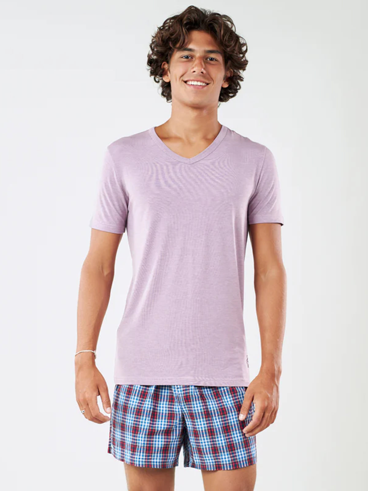 Luxury Modal V Neck Tee - Dark Lavender