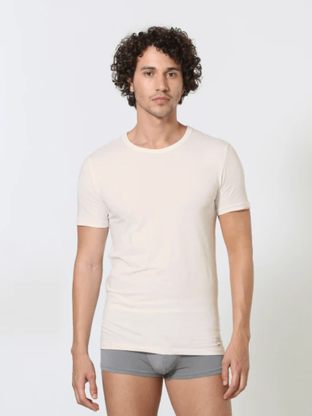 Luxury Modal Crew Neck Undershirt - Off White