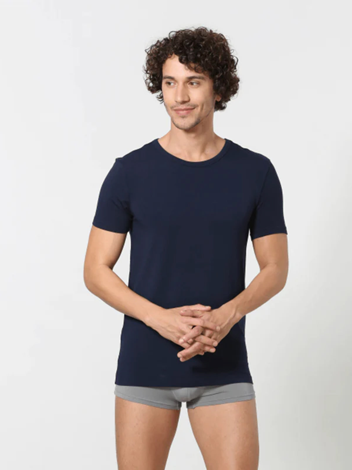 Luxury Modal Crew Neck Undershirt - Navy