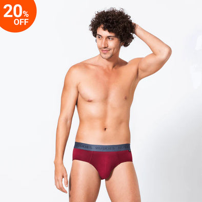 Stretch Cotton Brief - Burgundy