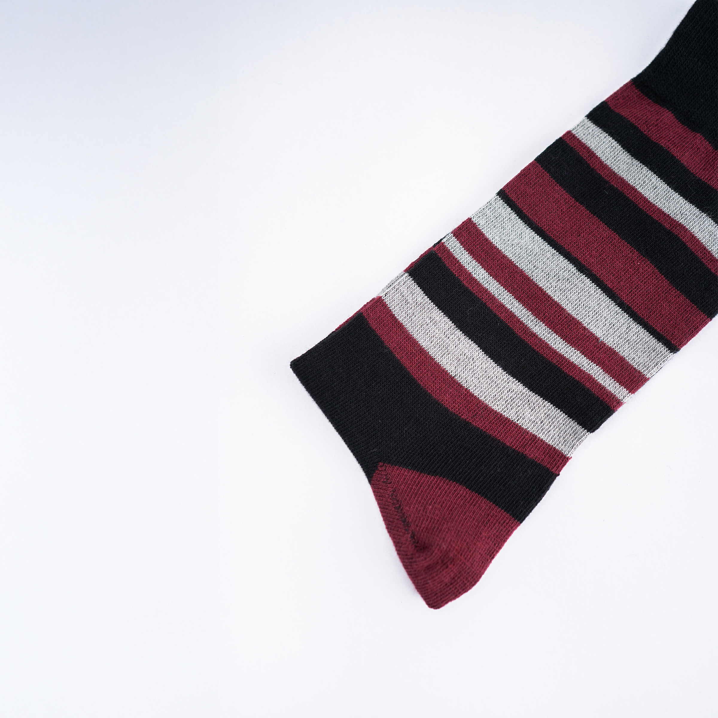 Half Stripe Logo - Black / Burgundy and Ash