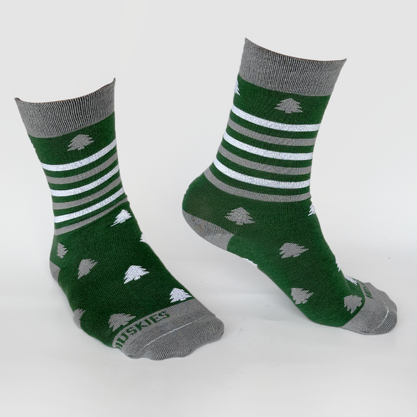 Christmas Tree Full Socks - Green / Grey