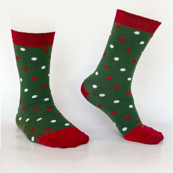 Christmas Dots Full Socks - Green / Red