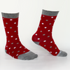 Christmas Dots Full Socks  - Red / Grey