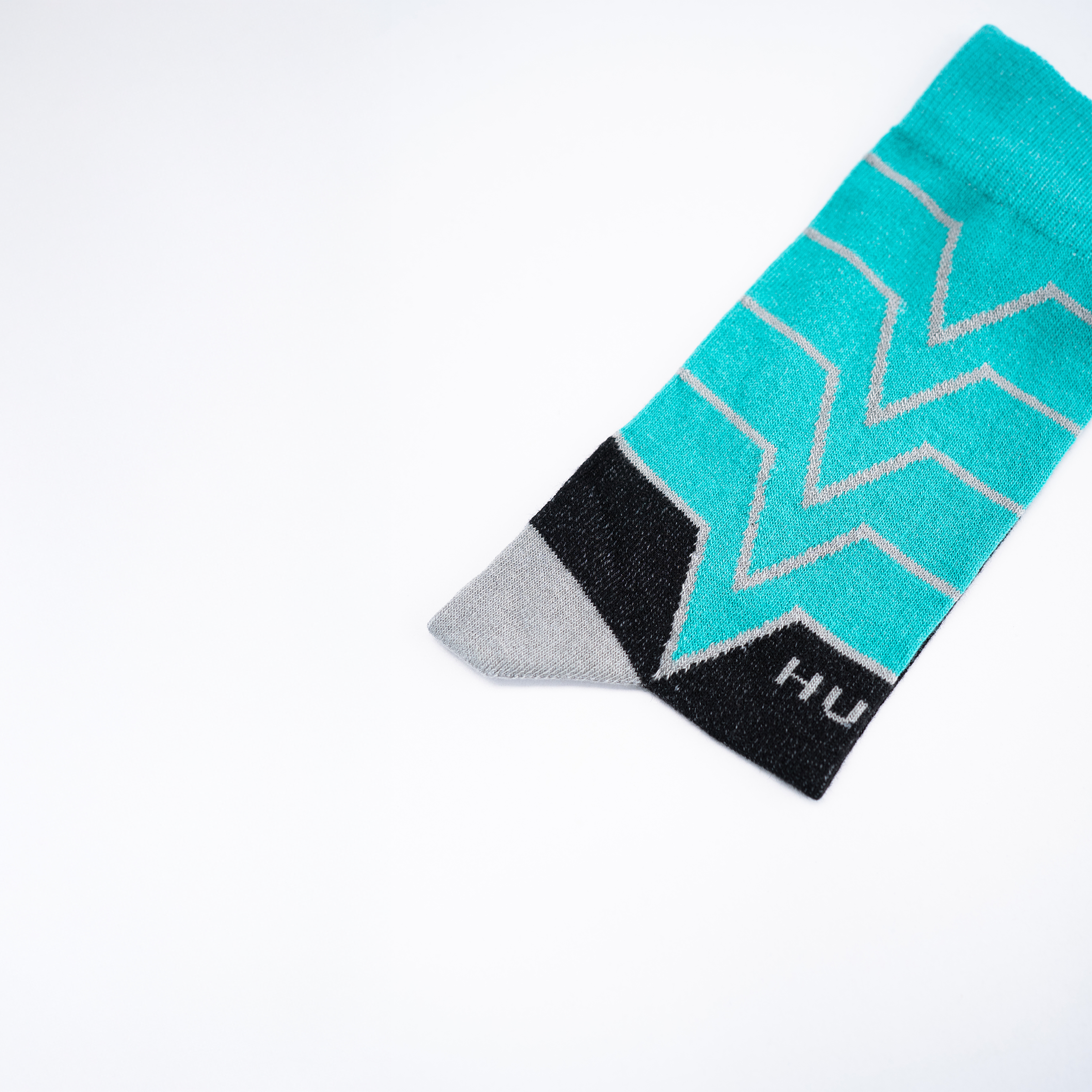 Striped Compact - Teal Blue / Black and Ash