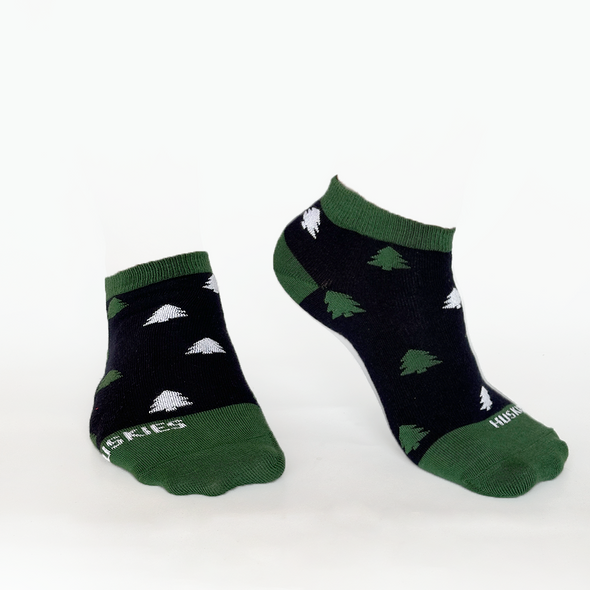 Christmas Tree Ankle Socks - Blue / Green