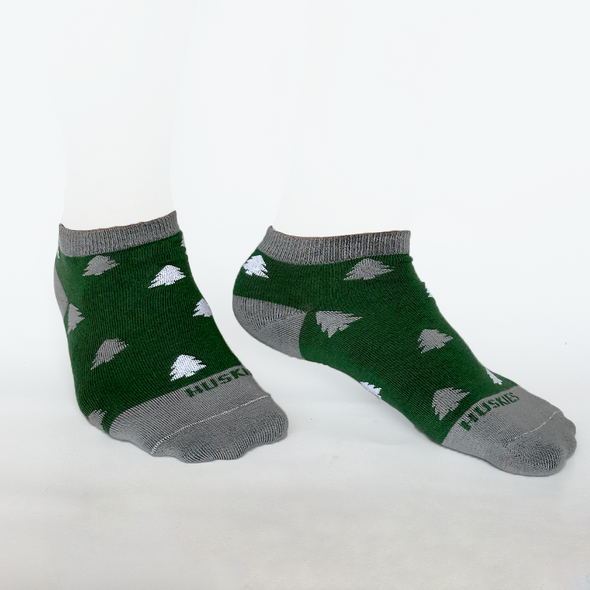 Christmas Tree Ankle Socks - Green / Grey
