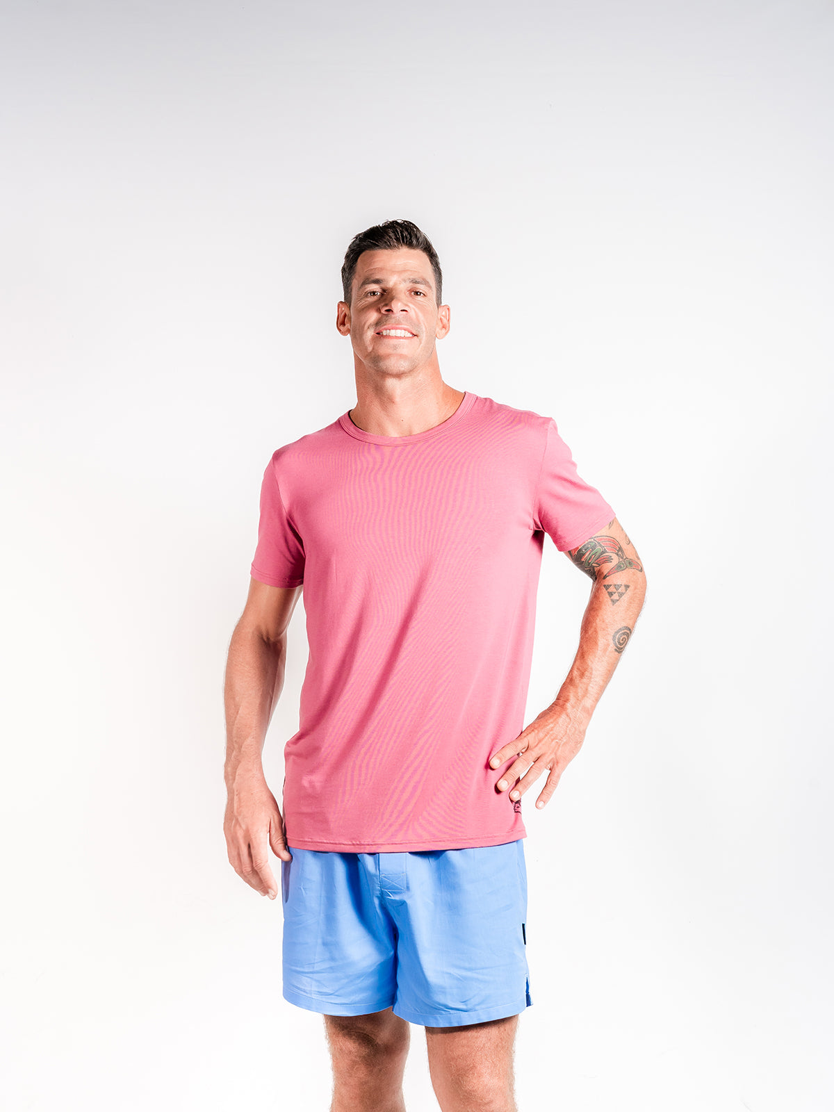 Luxury Modal Crew Neck Tee - Pink Punch