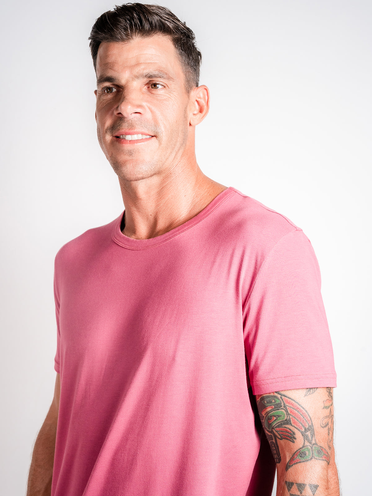 Luxury Modal Crew Neck Tee - Pink Punch