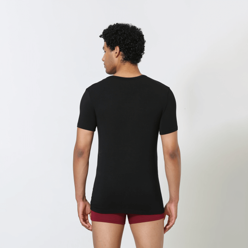 Premium Cotton V Neck Tee - Black – Huskies