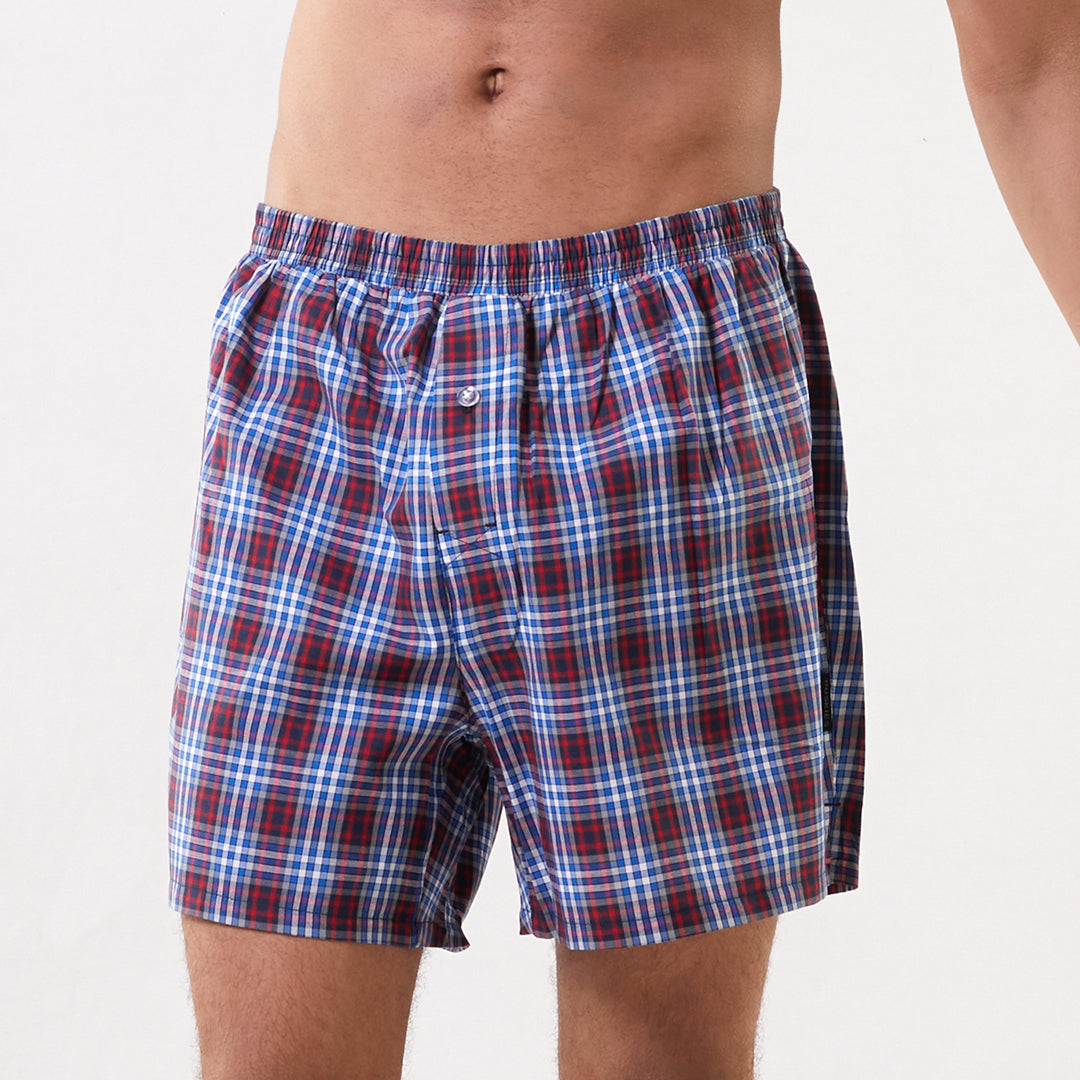 Comfy lounge Navy Red checks