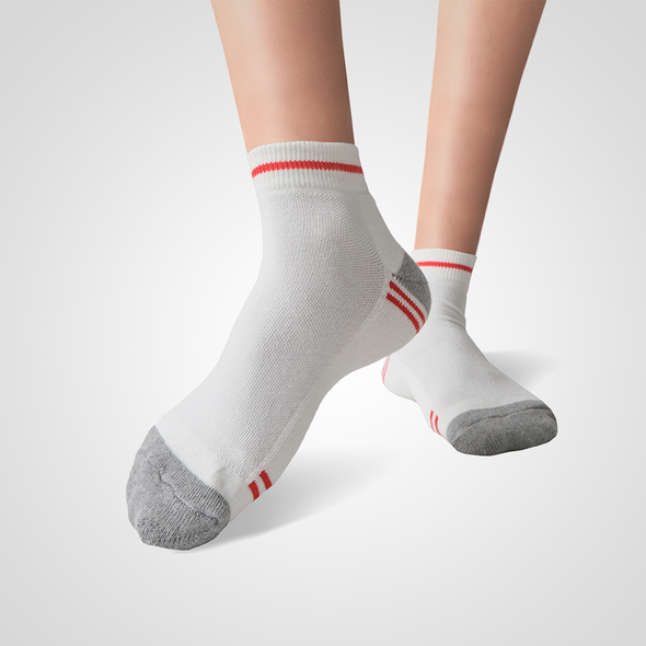 Cotton Enriched Socks - White Stripe